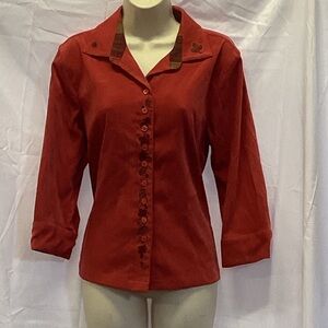 Christopher&Banks Button Up Fall Themed Top